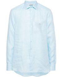 Etro - Camicia in lino con ricamo Pegaso - Lyst