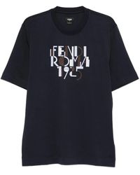 Fendi - Roma 1925 Print Cotton T-Shirt - Lyst