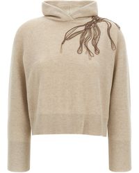 Brunello Cucinelli - 'Shiny Flower Embroidery' Sweater - Lyst