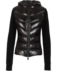 Moncler - Padded Cardigan With Hood Coats Black - Lyst