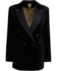 Max Mara - Double-breasted Velvet Blazer - Lyst