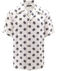Dolce & Gabbana - Camicia Hawaii in seta stampa DG Monogram - Lyst
