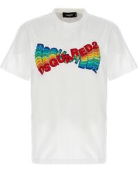 DSquared² - Regular Fit T Shirt Bianco - Lyst