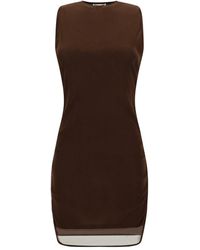 【関税&送料込】Saint Laurent Chocolate Tulle Mini Dress Saint Laurent Chocolate Tulle Mini Dress in Brown | Lyst