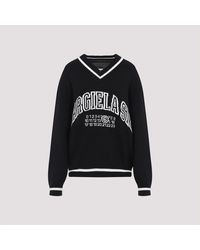 MM6 by Maison Martin Margiela - Cotton V-Neck Sweater-Donna - Lyst