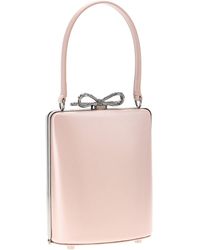 Self-Portrait - Leather Mini Bow Borse A Mano Rosa-Donna - Lyst