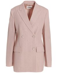 Jil Sander - Double Breast Blazer Jacket - Lyst