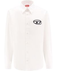 DIESEL - Cotton Shirt With Oval-D Embroidered Logo - Lyst