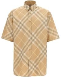 Burberry - Logo Embroidery Check Shirt - Lyst