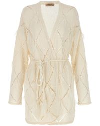 Twin Set - Feather Cardigan Sweater, Cardigans - Lyst