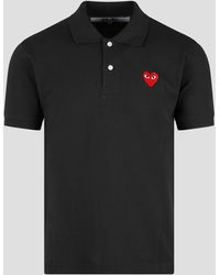 COMME DES GARÇONS PLAY - Eyes Heart Patch Polo Shirt - Lyst
