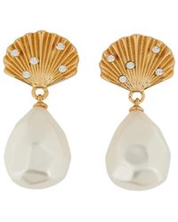 Self-Portrait - Shell Earrings - Lyst
