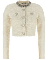 Self-Portrait - Cream Textured Knit Maglioni Bianco-Donna - Lyst