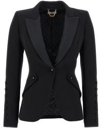 Elisabetta Franchi - Lightweight Single-Breasted Tuxedo Blazer - Lyst