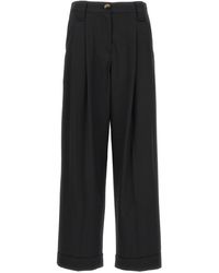 Ganni - Pantalone a palazzo drapey - Lyst