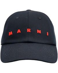 Marni - Cappelli in gabardine di cotone neri - Lyst