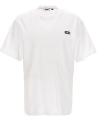 Gcds - Logo Print T Shirt Bianco/Nero - Lyst
