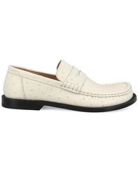Loewe - Ivory Leather Campo Loafers - Lyst