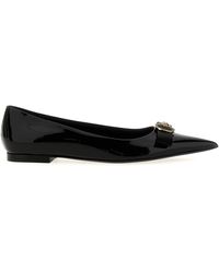 Versace - Gianni Ribbon Flat Shoes Nero - Lyst