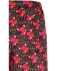 Moschino BOXER MARE STAMPA ILLUSTRATED ANIMALS - Rosso