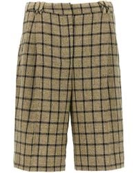 Ganni - Check Bermuda Shorts Bermuda, Short - Lyst