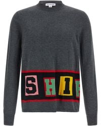 Comme des Garçons - Bold Intarsia Knit Sweater With Cuffed Sleeves - Lyst