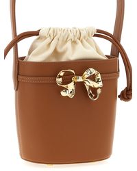 Self-Portrait - Leather Shoulder Bow Bag Borse A Spalla E Tracolla Marrone-Donna - Lyst