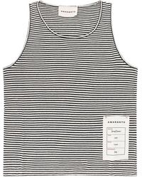 Amaranto - Linen And Cotton Tank Top With Striped Motif - Lyst