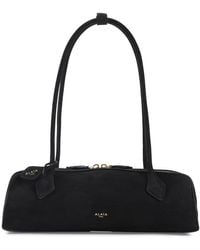 Alaïa - Teckel Medium Nabuk Shoulder Bag-Donna - Lyst