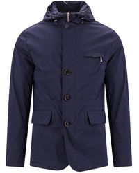 Moorer - Jacket With Hooded Nylon Detail - Lyst