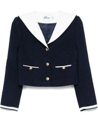 Self-Portrait - Self Portrait Boucle Fabric Blazer With Jewel Buttons - Lyst