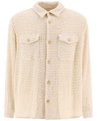 AURALEE - Homespun Summer Tweed Shirts Bianco - Lyst