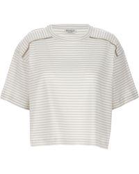 Brunello Cucinelli - Striped T Shirt Multicolor - Lyst