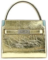 Tory Burch - Radziwill Metallic Petite Double 'Lee Handbag Borse A Mano Oro - Lyst