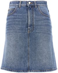 Chloé - Denim Mini Skirt Gonne Blu - Lyst