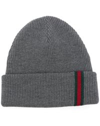 Gucci - Web Detail Wool Beanie - Lyst