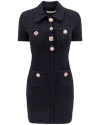 Self-Portrait - Knit Dress With Jewel Buttons - Lyst
