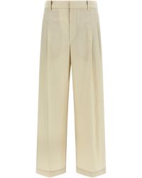 Brunello Cucinelli - Cotton Trousers - Lyst