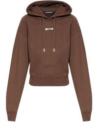 Jacquemus - Felpa Con Logo E Cappuccio-Donna - Lyst