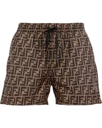【関税＆送料込み】Fendi Shorts Red Fendi Bermuda 3D Logo Print Velvet Shorts | Saks Fifth Avenue