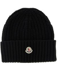 Moncler - Wool And Cashmere Beanie Hats - Lyst