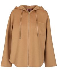 Max Mara - Wool, Cashmere And Silk Sweatshirt Jackets Beige - Lyst