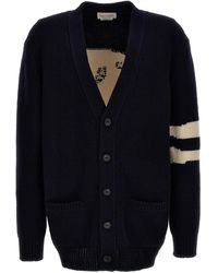 Alexander McQueen - Intarsia Wool And Cashmere-blend Cardigan - Lyst