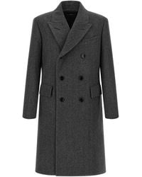 Tom Ford - Double-Breasted Coat Trench E Impermeabili Grigio-Uomo - Lyst