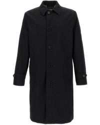 Burberry - Medium Car Coat Trench E Impermeabili Nero-Uomo - Lyst