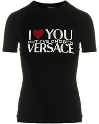 Versace T-shirt With I Love You But I've Chosen Print in White | Lyst