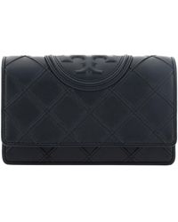 Tory Burch - Stitched Leather Wallet With Embossed Logo - Lyst