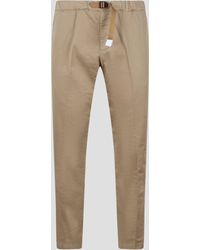 White Sand - Stretch Cotton Trousers - Lyst