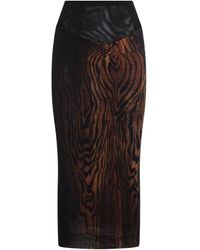 Jean Paul Gaultier - Wood-Pattern Draped Long Skirt - Lyst