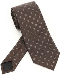 ZEGNA - Jacquard Silk Tie Ties And Bow Ties Marrone-Uomo - Lyst